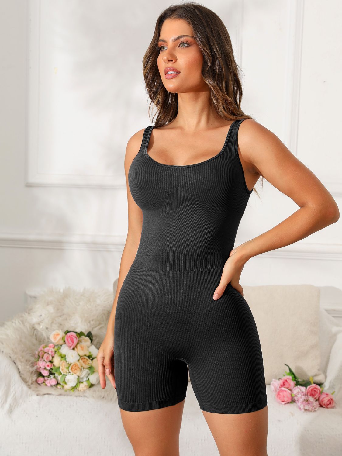 Aura Neck Wide Strap Active Romper