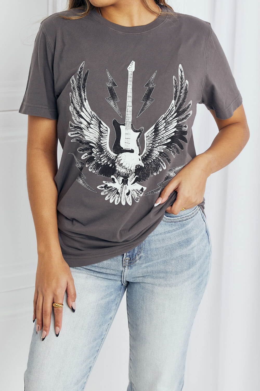 Billy Full Size Eagle Guitar Graphic Tee Shirt