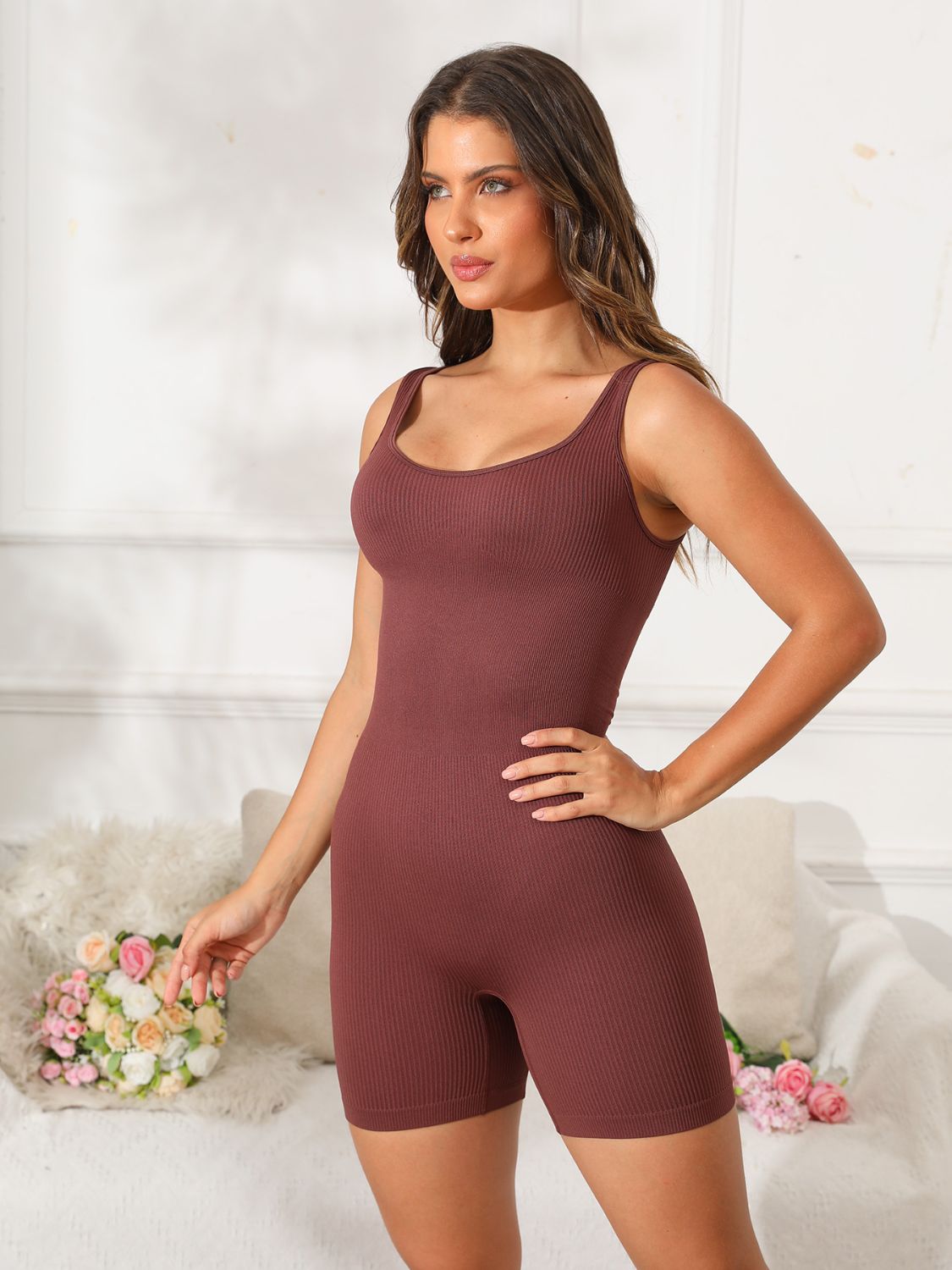 Aura Neck Wide Strap Active Romper